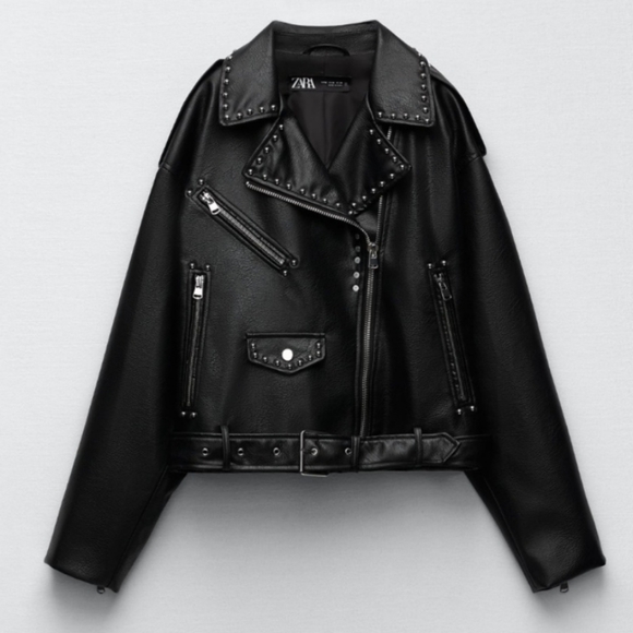 Zara Studded Faux Leather Jacket - Picture 5 of 8